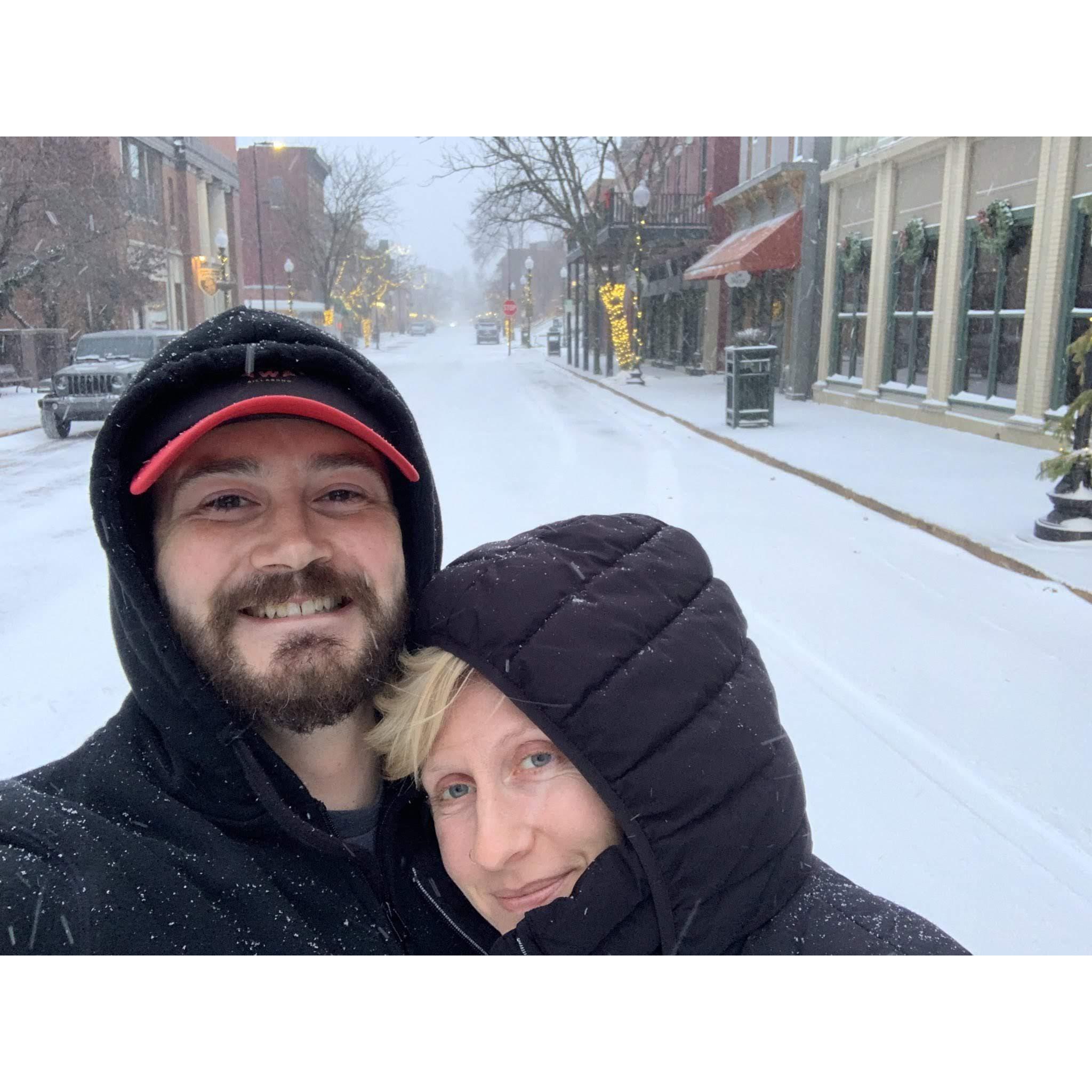 Claire and Luke's first Christmas spent together. St. Louis, MO- temps at -1 degrees.
December 2022