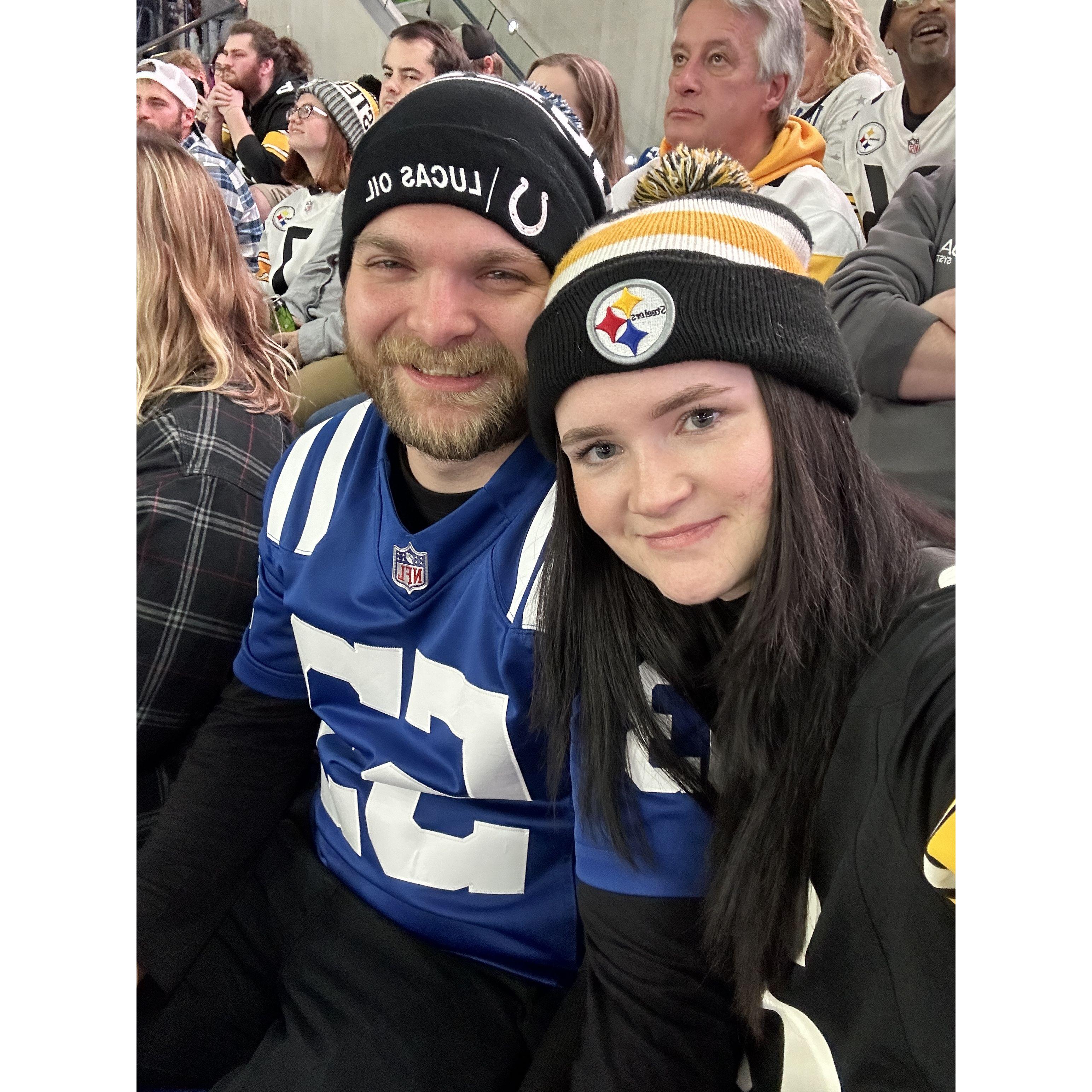Our first Colts vs. Steelers game.