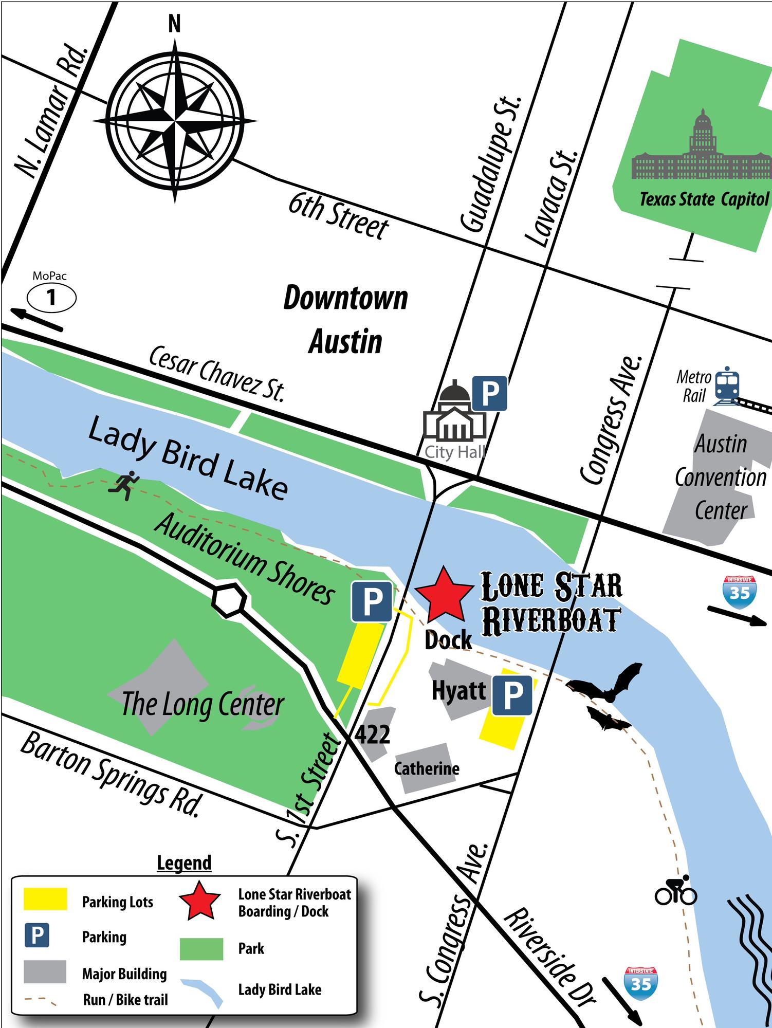 Map to Lonestar Riverboats for the Welcome Event!