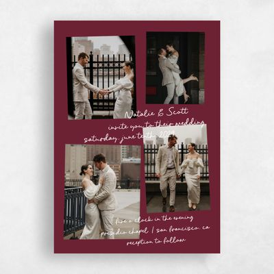 Wine, Red Wedding Invitation - Morgay Multiphoto