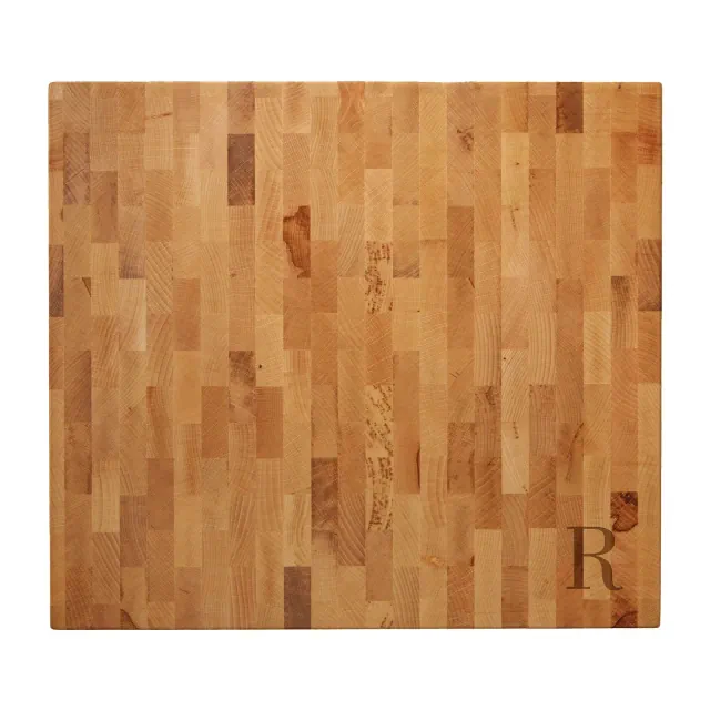Personalization Mall Personalized Initial Butcher Block Cutting Board, 16" x 18", R