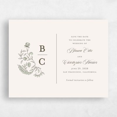 Lightest Green Wedding Save the Date - Loxley Landscape