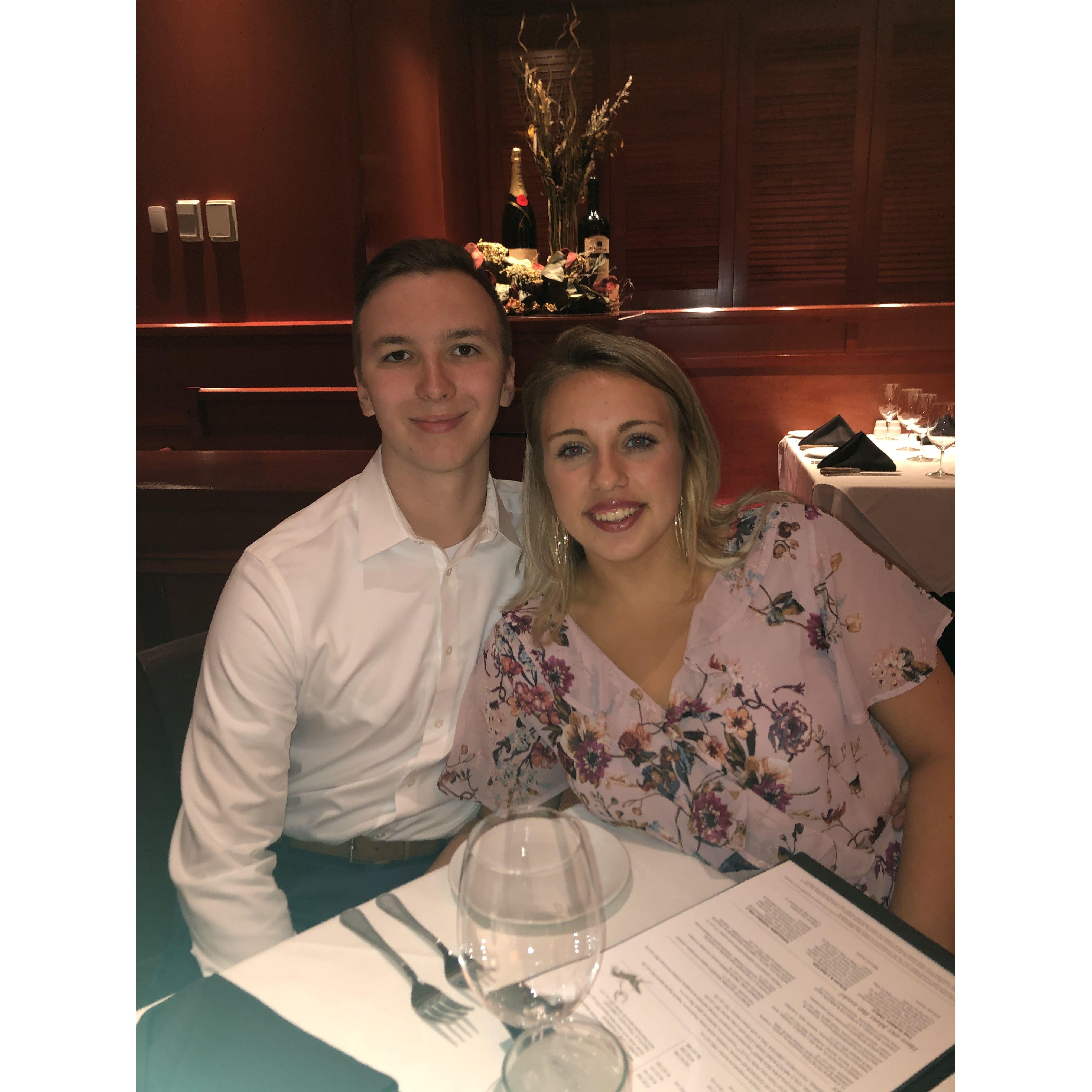 Our two -year anniversary dinner