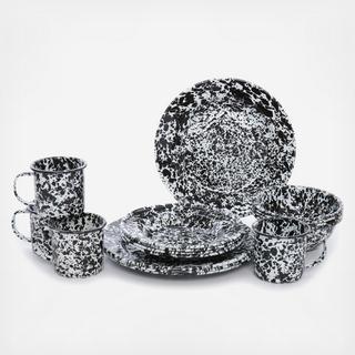 Splatter Enamelware 16-Piece Dinnerware Set, Service for 4