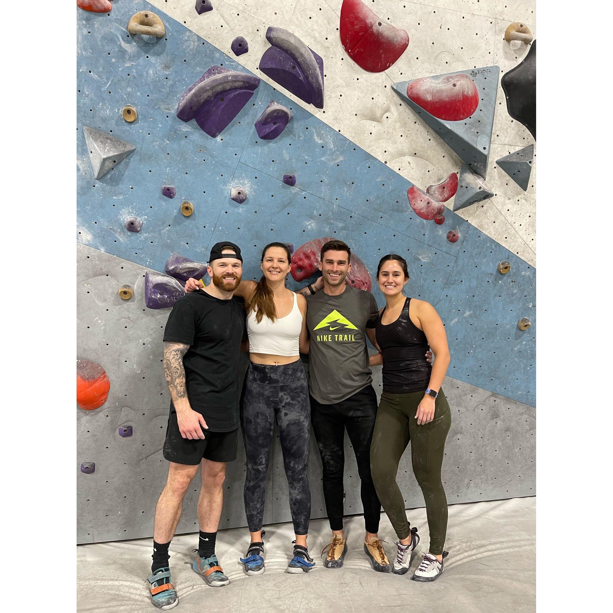 Rock climbing with friends