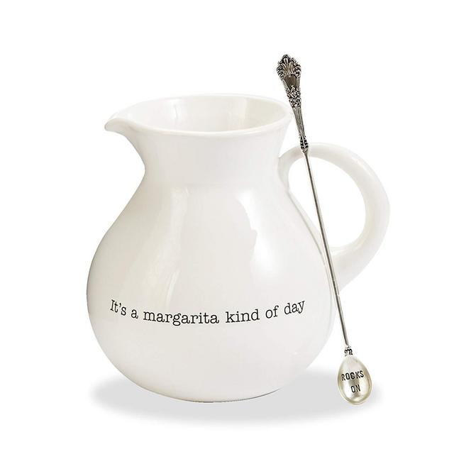 Mud Pie 4551025 Margarita Pitcher, White