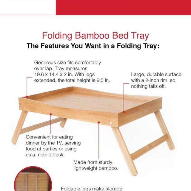 SB Trays Folding Bamboo Bed Tray: Serve breakfast in bed or use as a TV table, laptop computer tray or serving platter