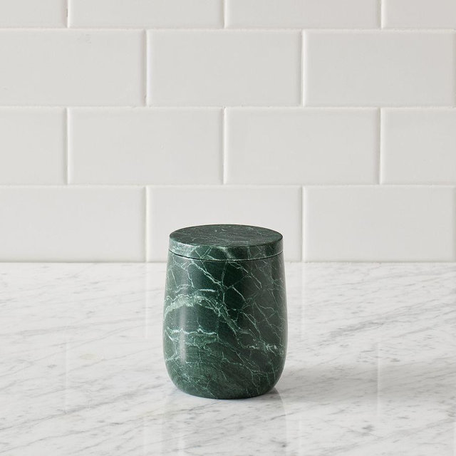 Green Marble Canister, Emerald Green