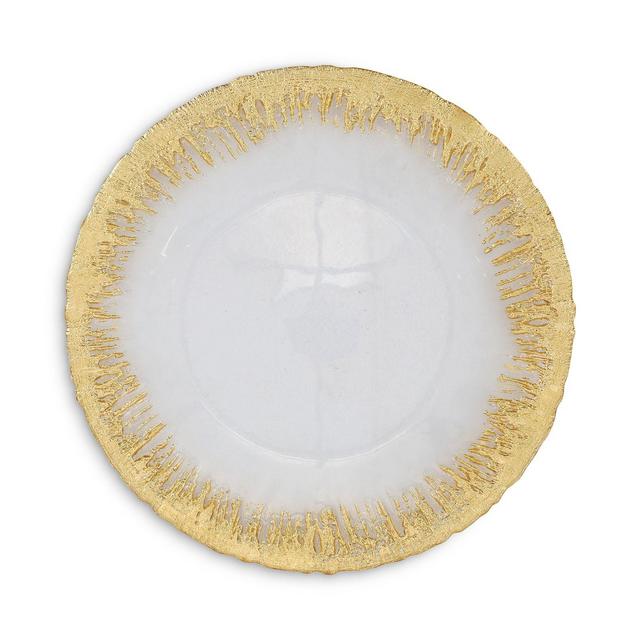 VIETRI Rufolo Glass Gold Brushstroke Service Plate/Charger