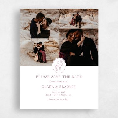 Deep Magenta, Red Wedding Save the Date - Creston Multiphoto