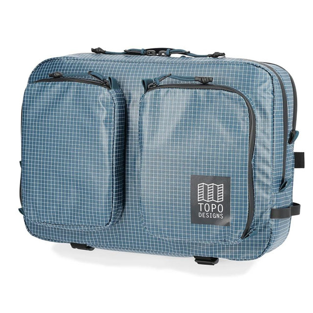 Topo Designs Global Briefcase - Bold Daily Carry Bag, Commuting Travel Pack with Oversized Zips, Signature Denver Style (Apex Pond Blue)