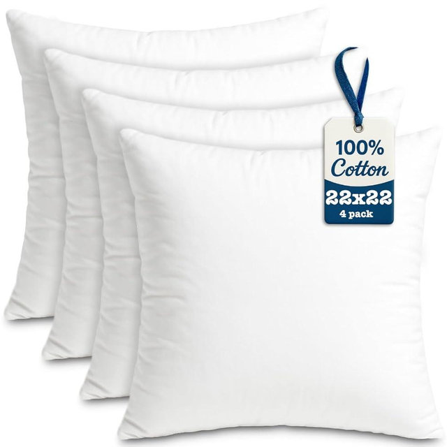Foamily Throw Pillow Inserts 100% Cotton Pillow Inserts for Decorative Pillows for Couch and Bed Indoor Cotton Pillow Stuffing