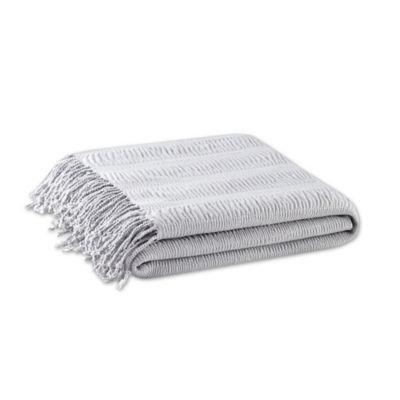 INK+IVY Reeve Ruched Throw Blanket in Grey