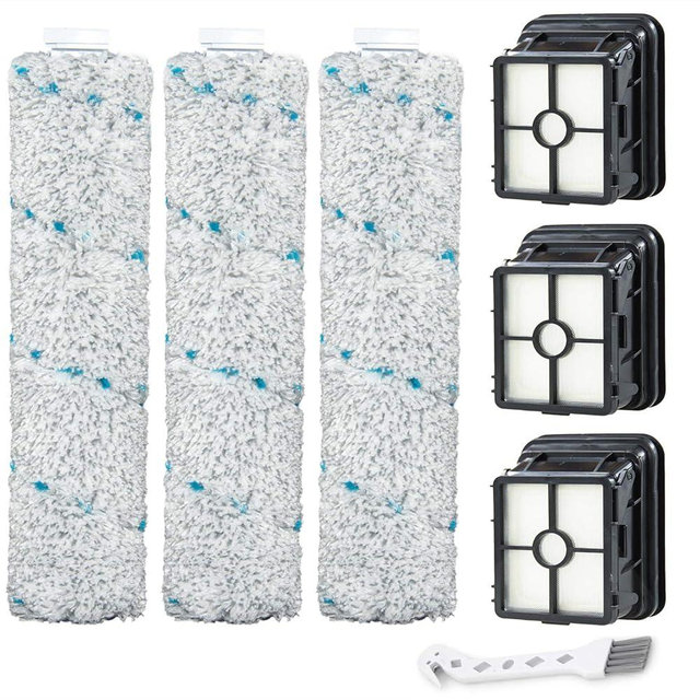 Multi-Surface Pet Brush Rolls 2787 & Vacuum Filters 1866 Replacement Parts,Compatible with Bissell CrossWave Max 2554A,2590,2593,2596,for HydroSteam 35151, 3515, 35152, 3513, 3518 Vacuums