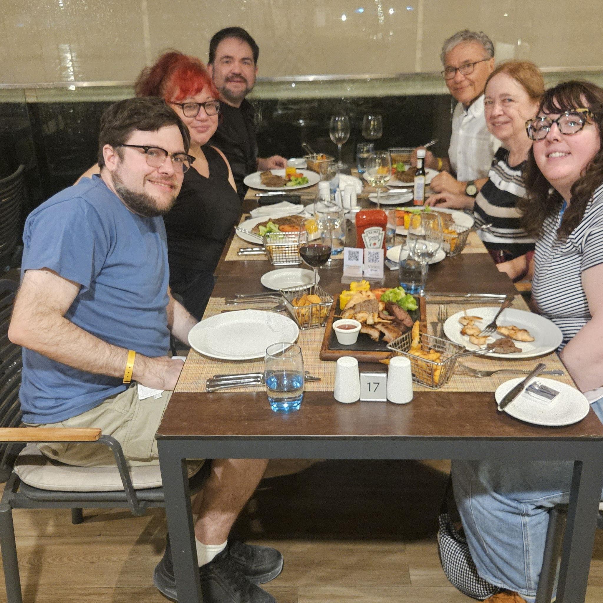 The Brando Crew enjoying a meal in Jamacia together.
