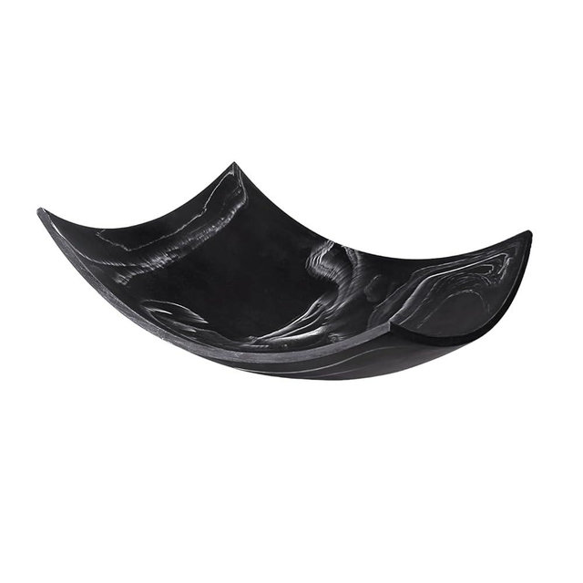 Creative Scents Black Marble Look Decorative Bowl, Coffee Table Decor for Living/Dining Room, Modern Black Catch-All Key Dish Decorations for Entryway, Black Decor - Fruit Bowl for Kitchen Counter