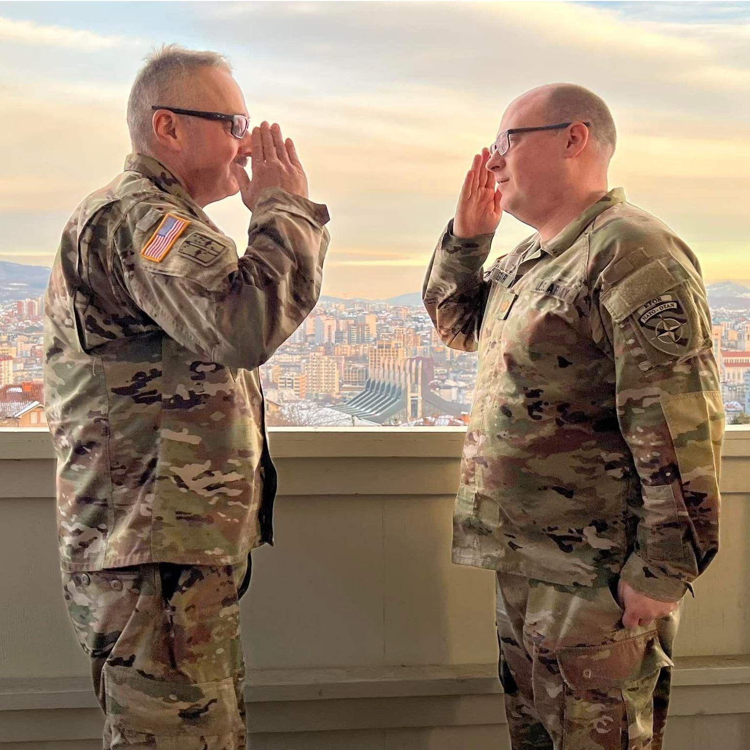 Jeff's promotion to Major while deployed in Kosovo