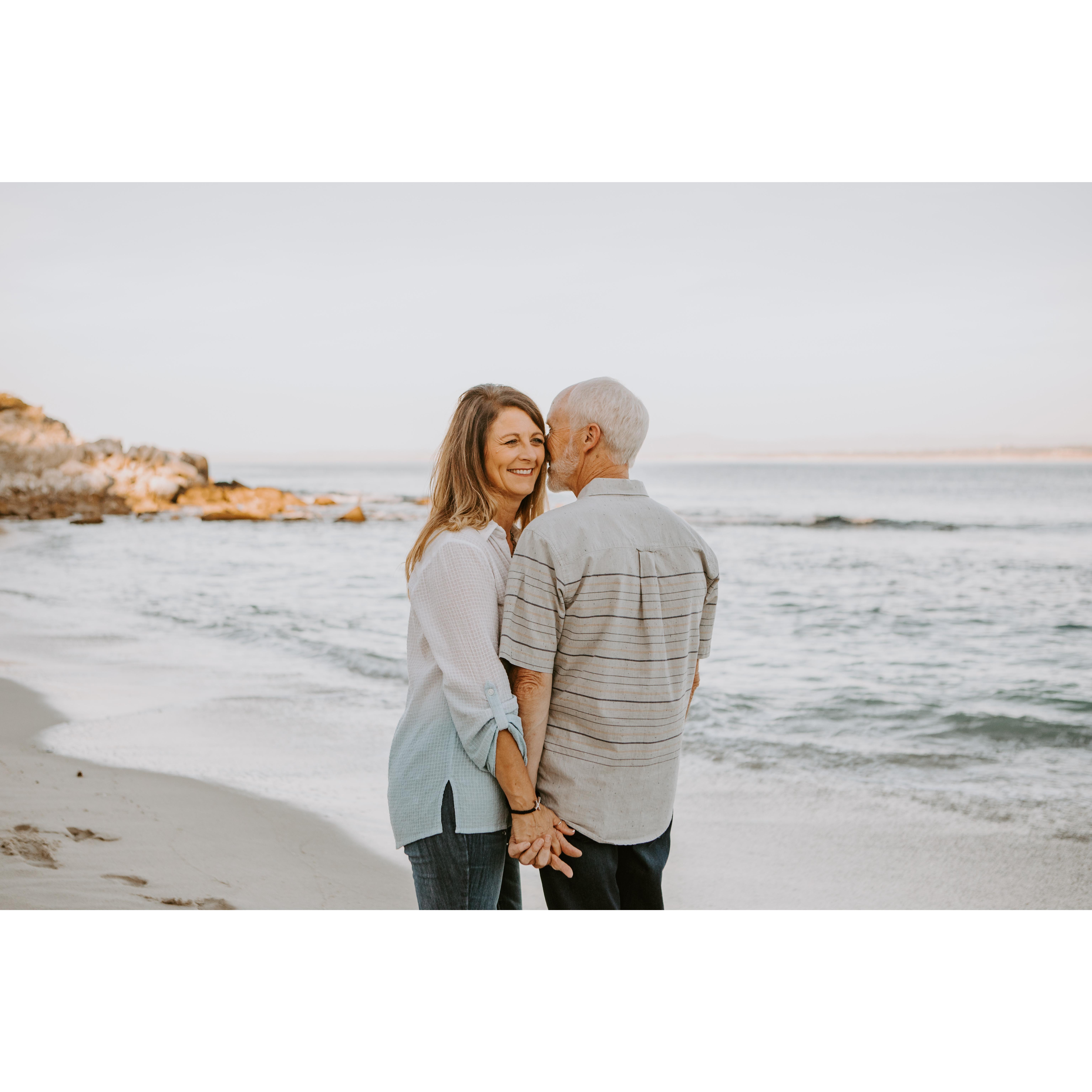 Engagement photo at Lovers Point in Monterey, CA.