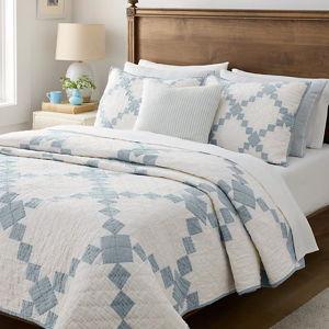 Agnes Linen Quilt - Sky Blue, Queen