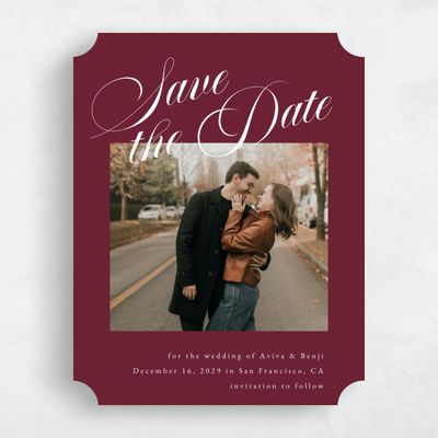 Red Ticket Wedding Save the Date - Lille Photo