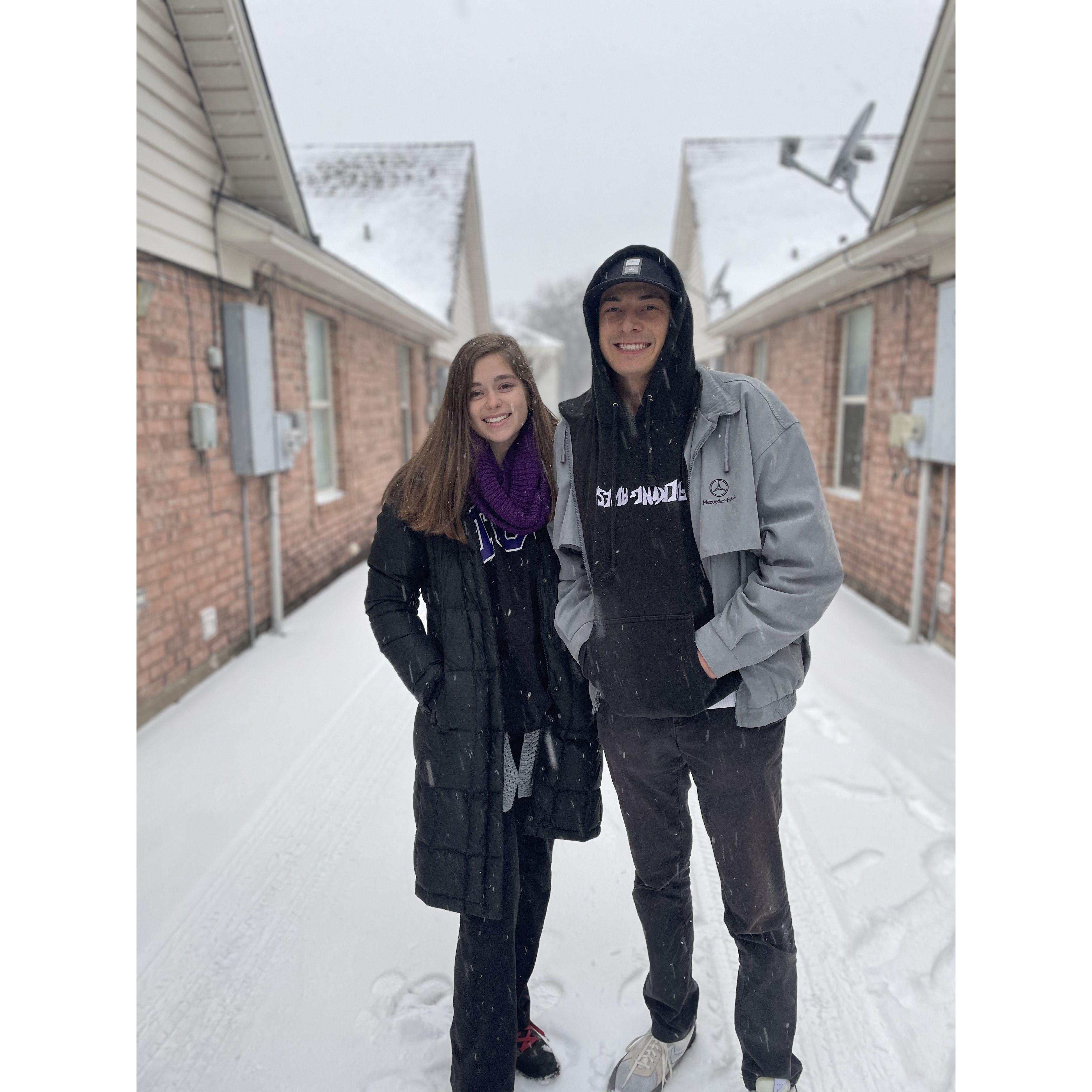 February 2021- A freeze in Fort Worth shut down everything including school so we got a free snow day!!