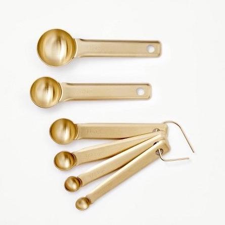 6pc Stainless Steel Measuring Spoons Champagne - Figmint™