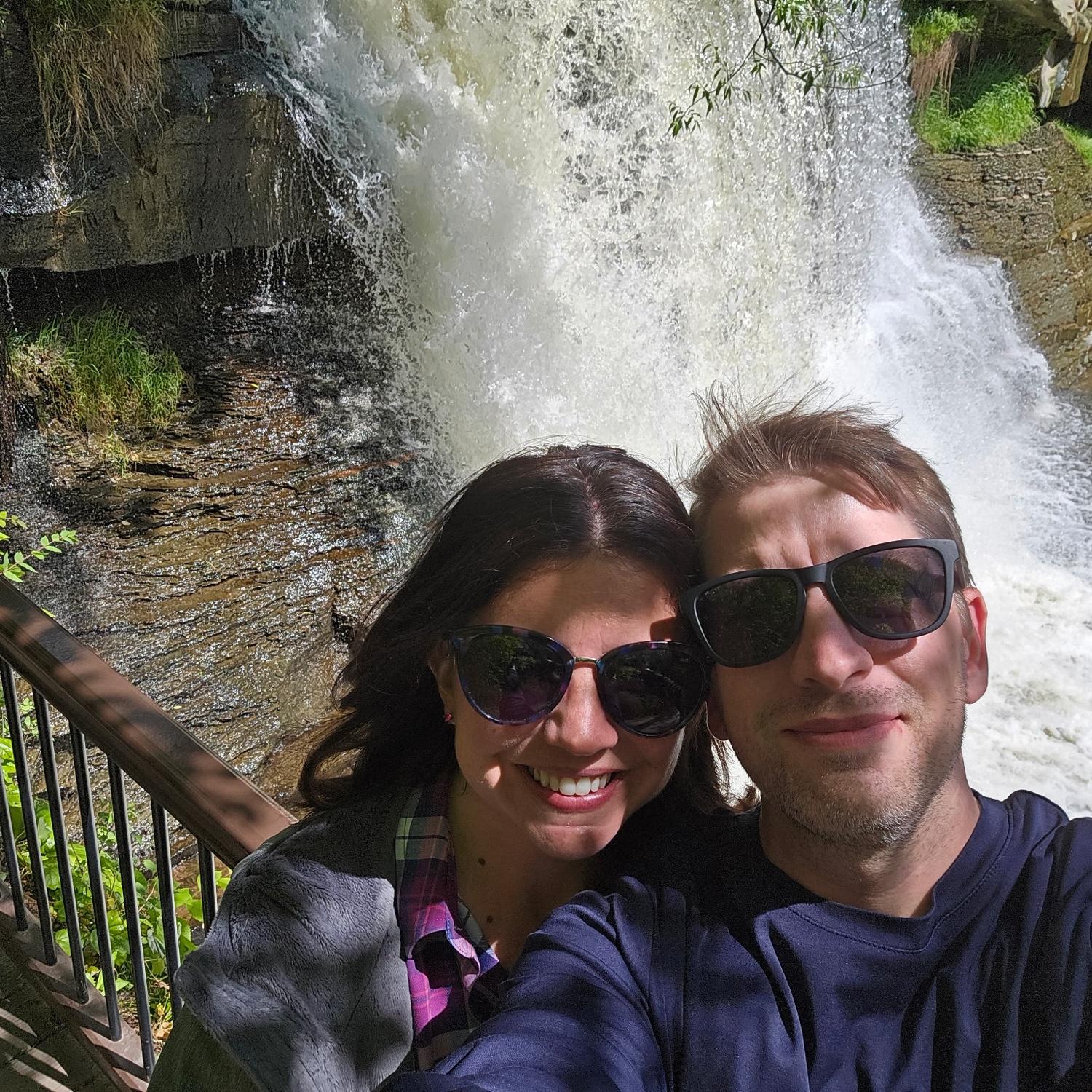 Stumbled upon this waterfall in Chagrin Falls, Ohio while hunting for  a local coffee for Lenae.