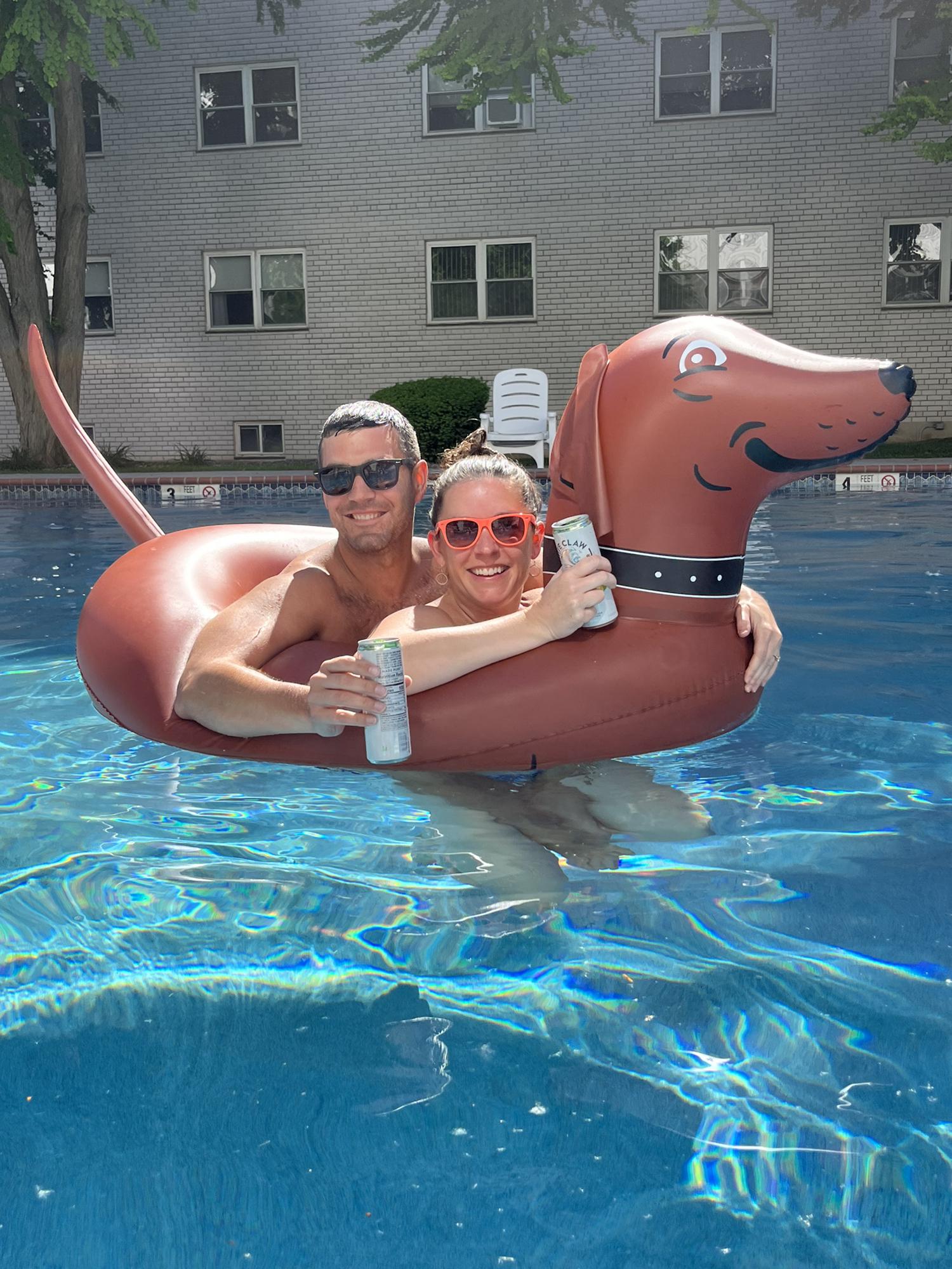 Many summer days are spent enjoying the pool at our place.