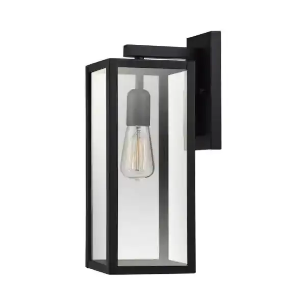 Hurley 1-Light Black Outdoor Wall Lantern Sconce