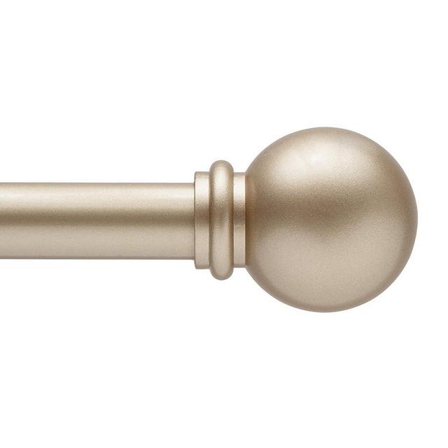 Kenney KNAZ71705 Ball End Standard Decorative Window Curtain Rod, 48-86" Adjustable Length, Gold Finish, 5/8" Diameter Steel Tube