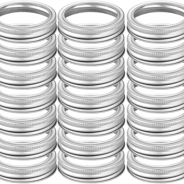 42 Pieces Regular Mouth Canning Rings, Canning Bands for Mason Jar Small Mouth, Rustproof Tinplate Metal Bands/Rings for Mason Jar (Silver 70mm)