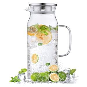 2 Liter Glass Pitcher with Lid and Spout