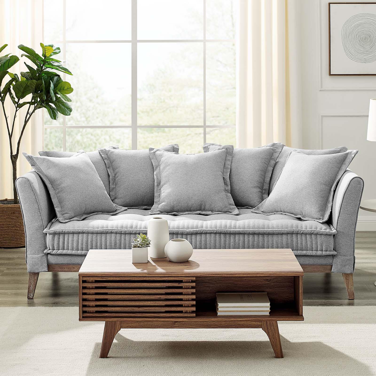 Amira Gray Fabric Sofa and Loveseat Living Room Set with Pillows