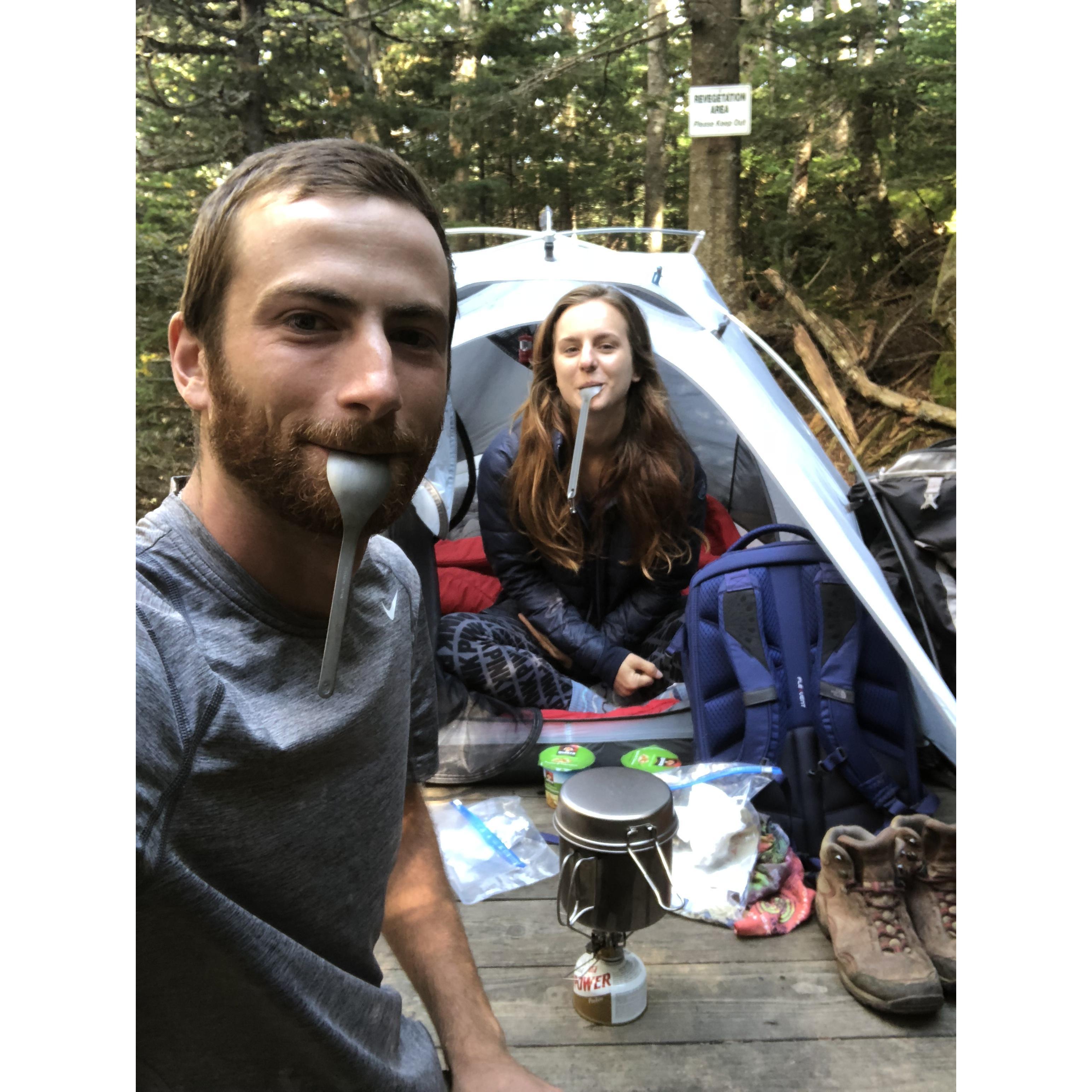 Backpacking in the White Mountains, NH.