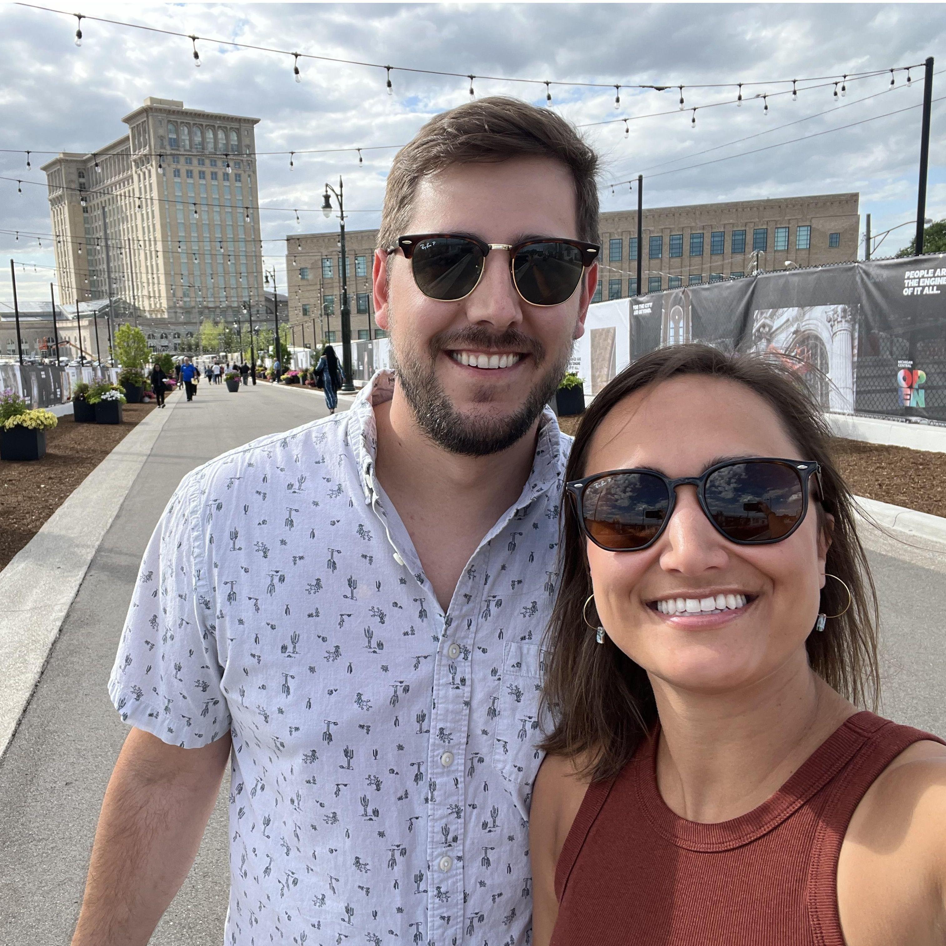Strolling our neighborhood. This is Michigan Central Station!