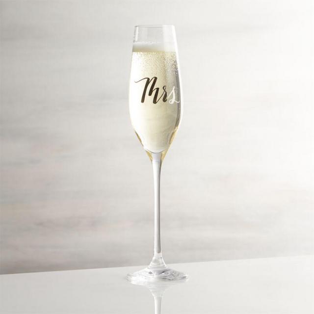 Mr. and Mrs. Champagne Flutes - Mrs.