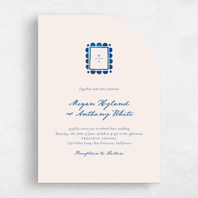 Beige Half arch Wedding Invitation - Fayvel Classic