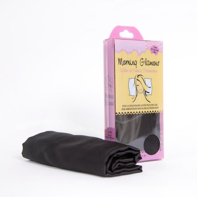 Solid Satin Pillowcase (Standard)Black 600 Thread Count - Morning Glamour
