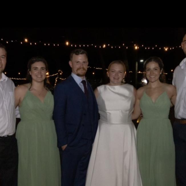 Morgan was in bridesmaid Amanda's wedding. Alexis is also a bridesmaid here, and Morgan and Amanda will be her bridesmaid in October!