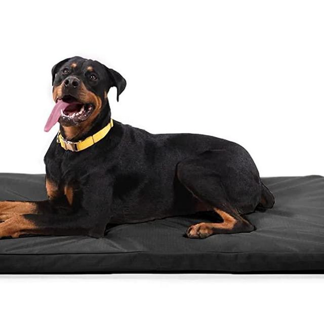 K9 Ballistics Tough Orthopedic Dog Crate Pad - Washable, Durable and Water Resistant Dog Crate Mat - X-Large Orthopedic Dog Bed, 47"x29", Obsidian Black