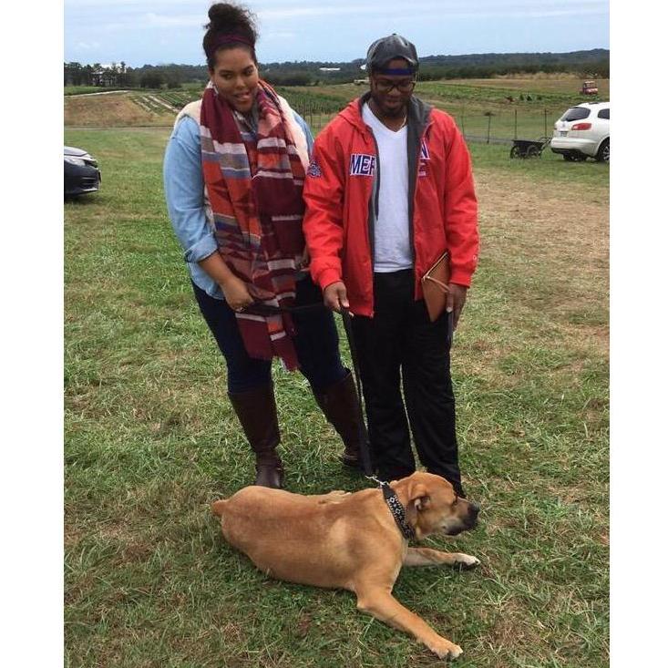 Poolsville, Maryland - Annual apple picking tradition with our recent addition, Simba! Sav...what is that face?? Photo discredit: Jayne!