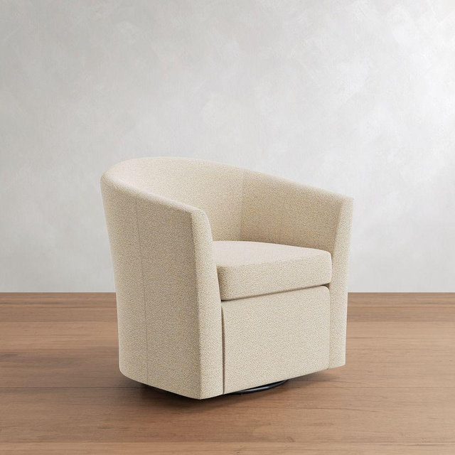 Hyde Upholstered Swivel Armchair, Set of 2, PLY CSH, Performance Boucle Oatmeal