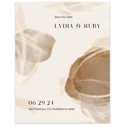 Caramel, Brown Wedding Digital Save the Date - Staton Portrait