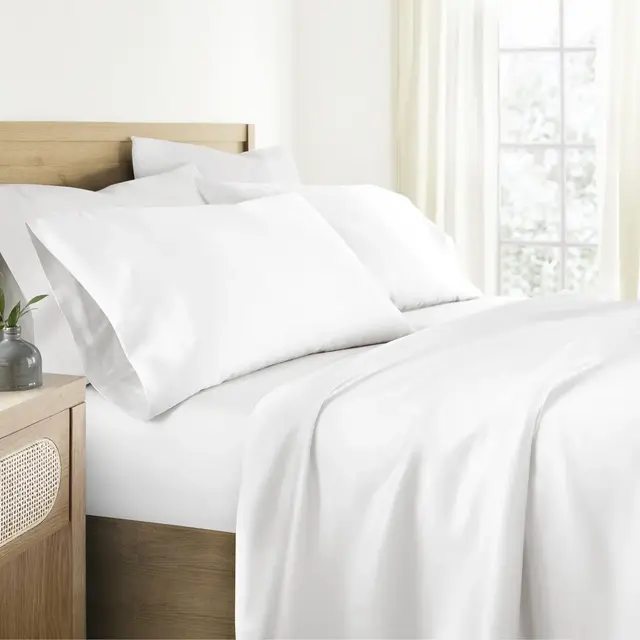 Softest Rayon made from Bamboo 4 Piece Sheet Set - Becky Cameron, White, Full