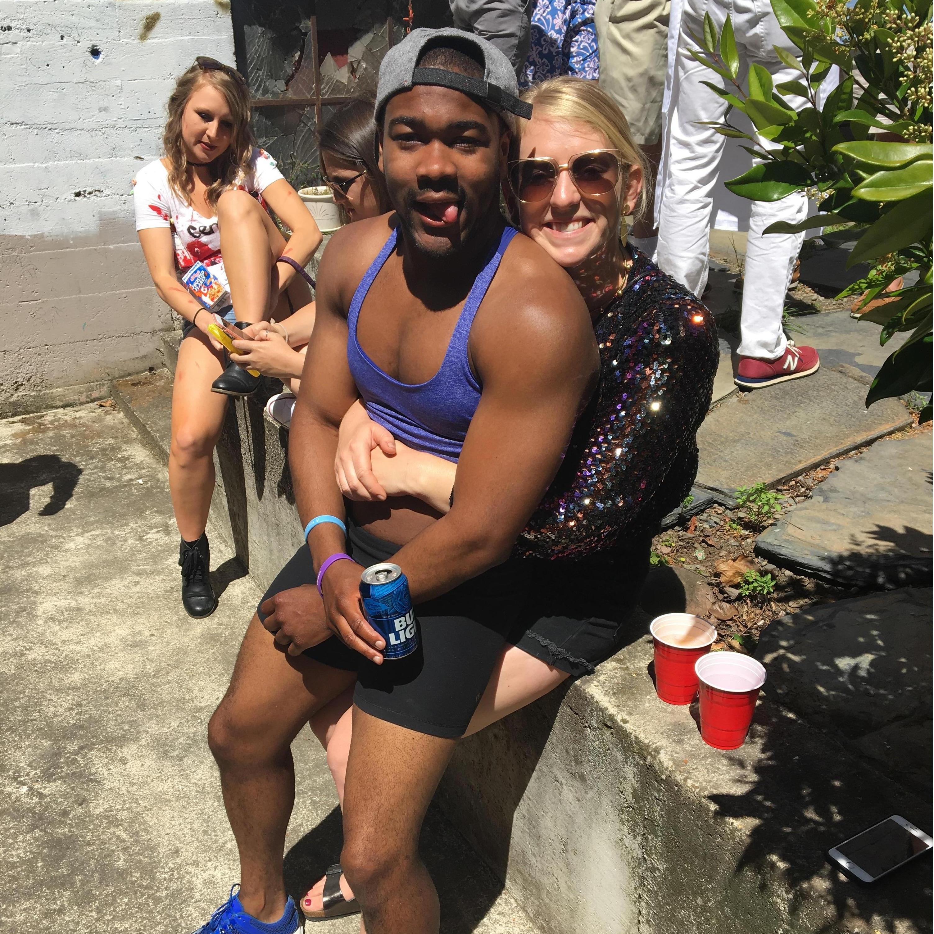 Bomani looks lovely in Addie's workout clothes!
