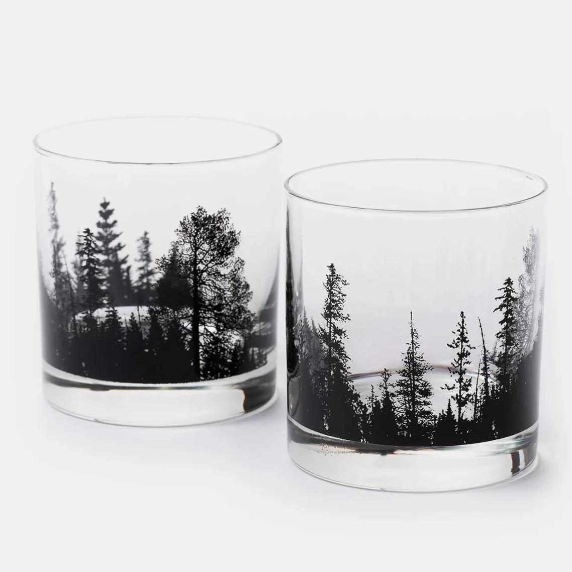 Forest Landscape Whiskey Glasses