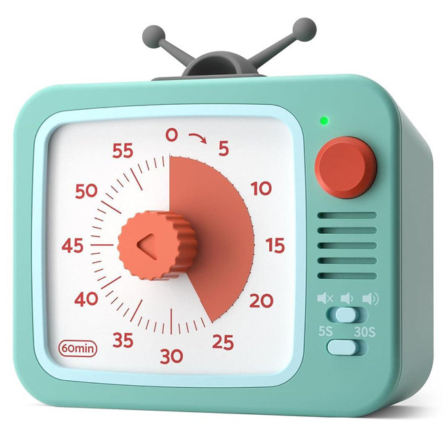 LIORQUE Visual Timer for Kids with Pause Function, 60-Minute Countdown Timers for Classroom Office Kitchen with Silent Operation, Kids Timer for Teaching