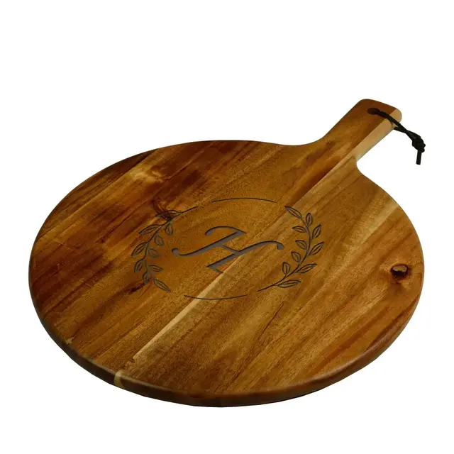 Picnic at Ascot Personalized Round Acacia Charcuterie Board