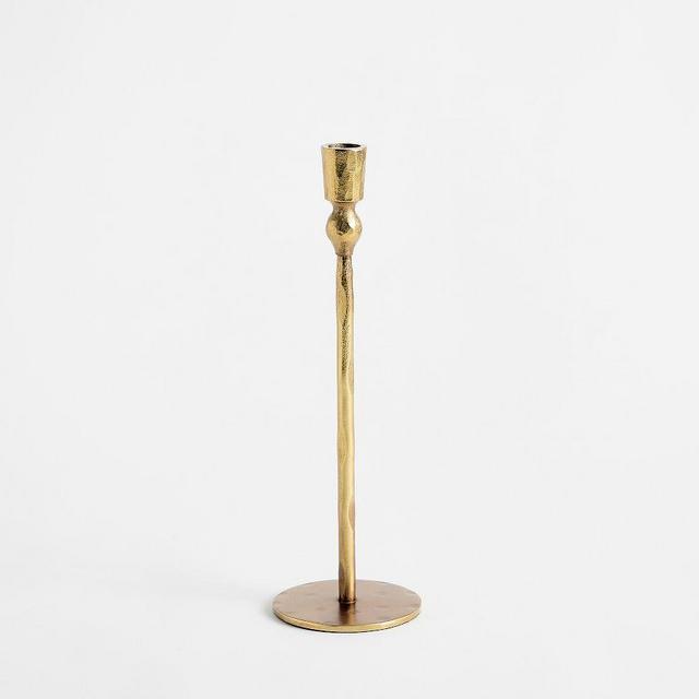 Poconos Hammered Taper Candle Holders: Brass: Medium