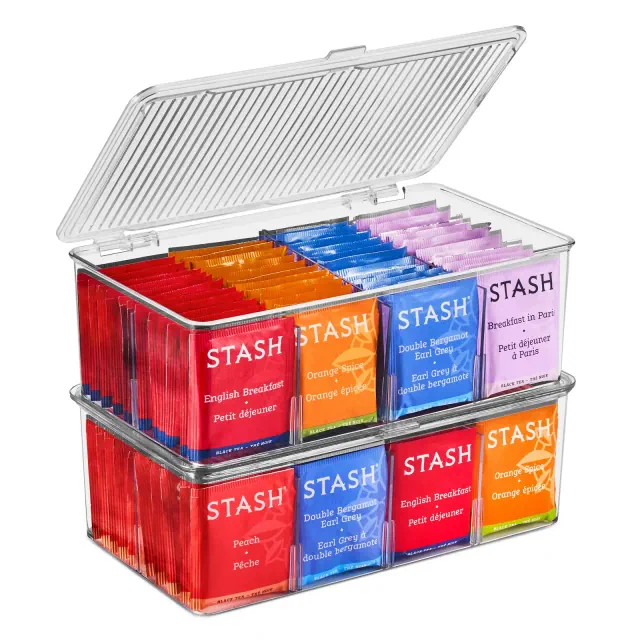 Sorbus Storage Bins For Pantry With Dividers & Lids